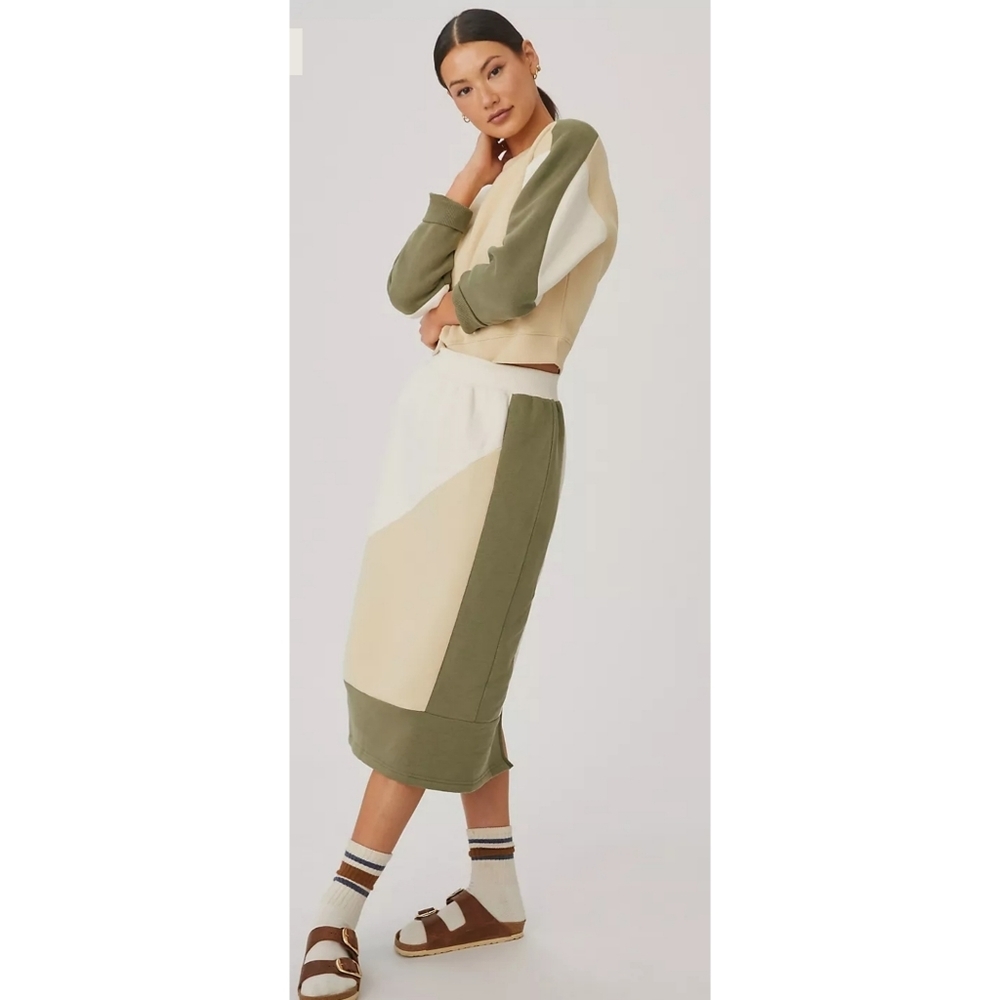 15. Daily Practice by Anthropologie colorblocked midi skirt